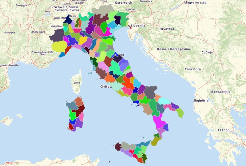 Map of Italy Provinces