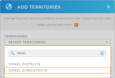 Add Israel subdistricts to your Mapline maps