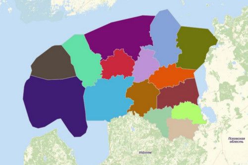Map of Estonia Counties