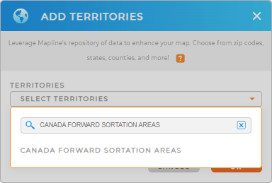 Add Canada Forward Sortation Areas to your map