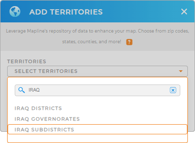 Add Iraq subdistricts to your map in mapline