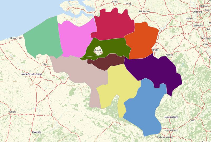 Belgium Provinces Map