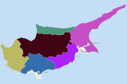 Map of Cyprus Districts