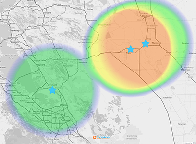 example of a heat map created with Mapline data