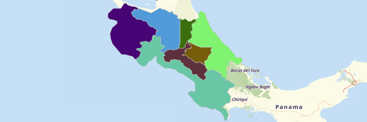 Map Of Costa Rica Provinces Mapline