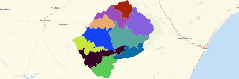 Map of Lesotho Districts